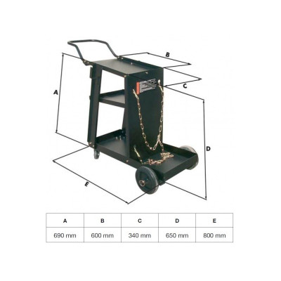 CHARIOT DE SOUDAGE POUR MACHINES À SOUDER STANDARD DE TAILLE MOYENNE