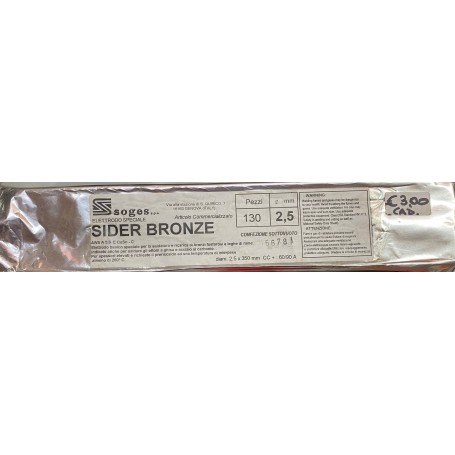 Elettrodo Soges SIDER BRONZE diam. 2,5x350 rame ottone bronzo (prezzo CAD.)